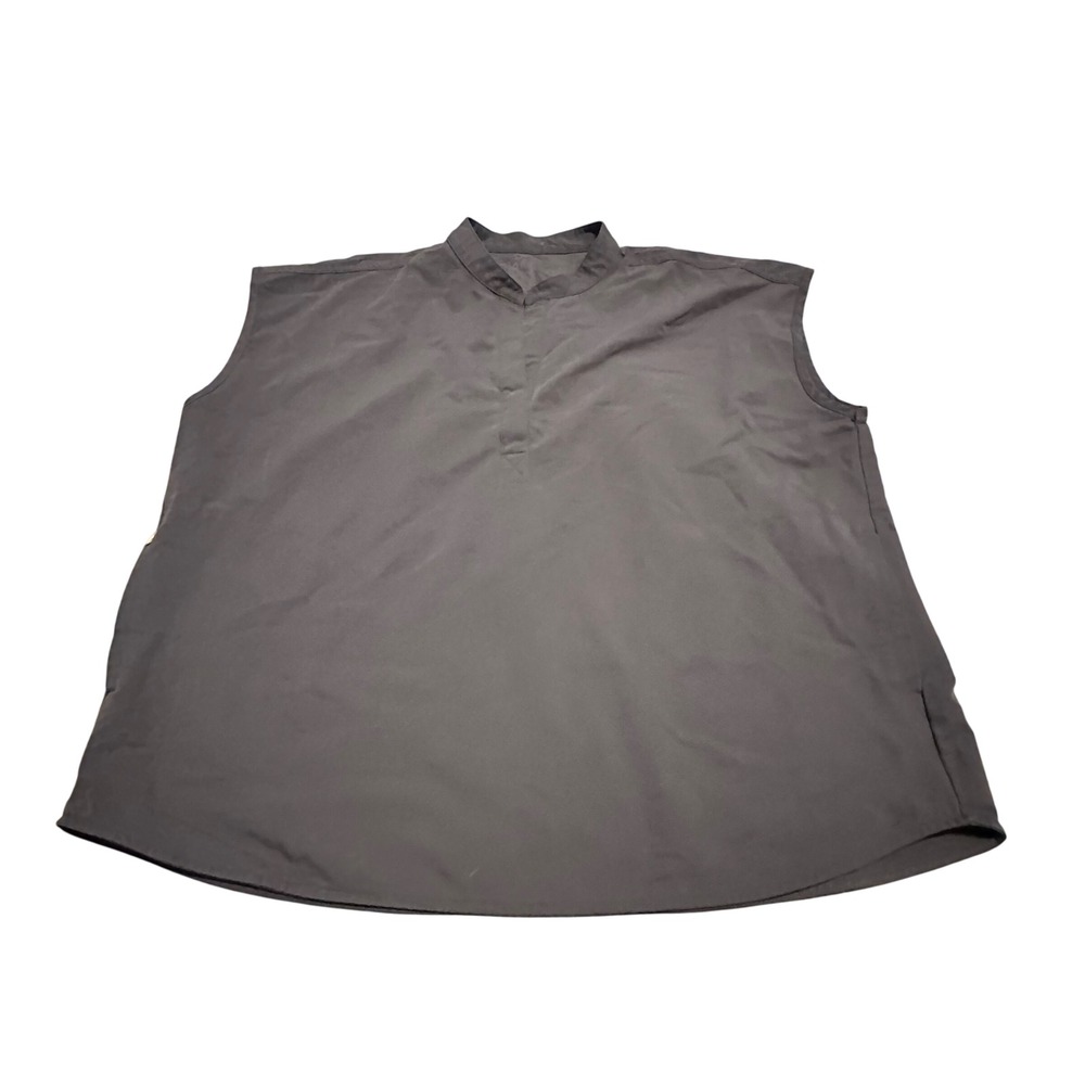 FIGS Charcoal Grey Sleeveless Scrub Top Mandarin‎ Collar Pockets WXXSW1003 XL